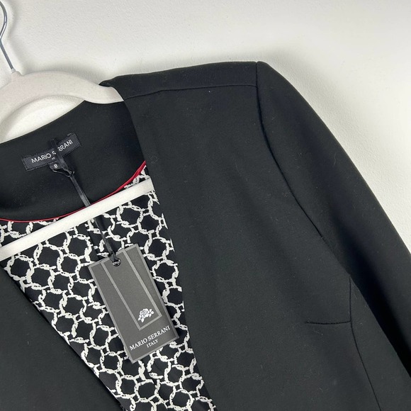 NEW Mario Serrani Black Blazer Open Front Women’s Size 8 - Picture 2 of 6